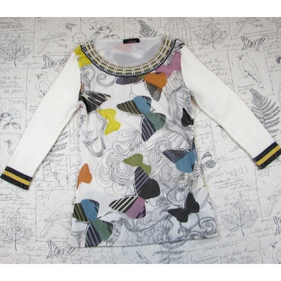 Rare Vintage Carl Opik made Italy knit mesh butterfly top womens size It 42 US 8 - Picture 1 of 9